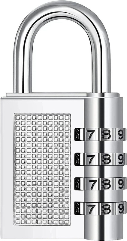 EIS 4 Digit Number Locks for Luggage Bag Travelling Password Locks Combination Lock(Silver)