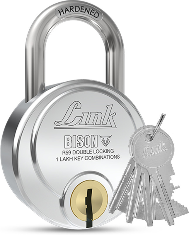 Link Gravi-T 70mm Padlock | Lock For Door, office, Shop | Hardened Shackle Steel Body Padlock(Silver)