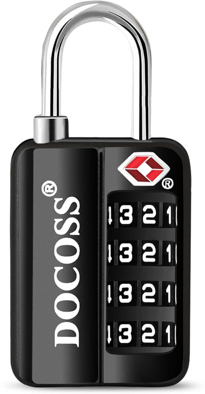 DOCOSS 116 Metal TSA Locks for Luggage,Number Lock Bag,Small locks For Travel Combination Lock(Black)
