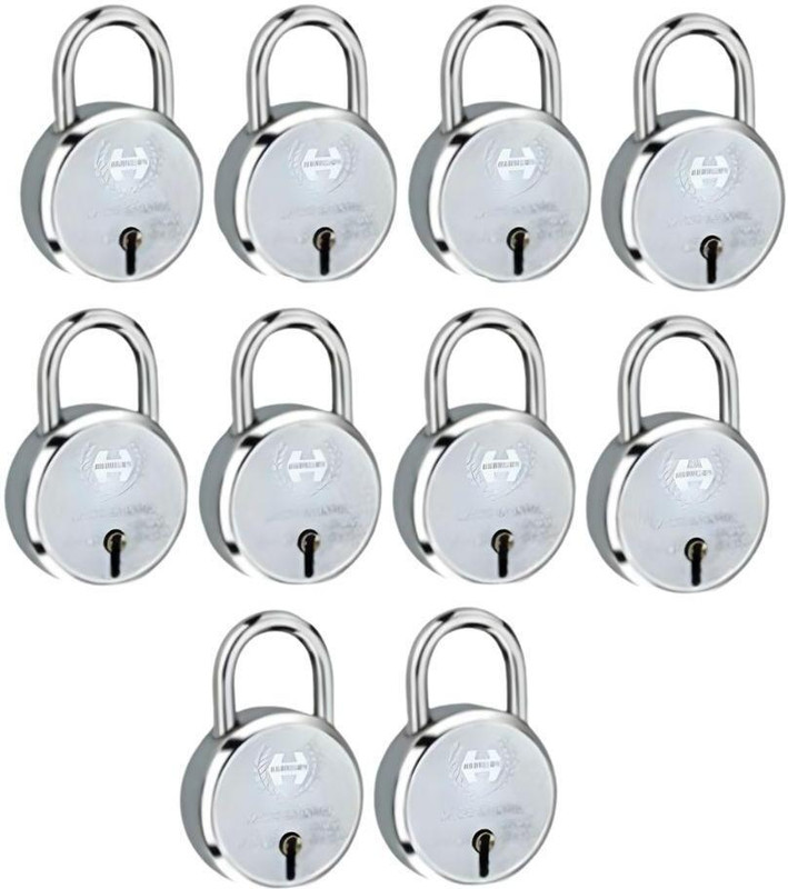 HUNZA Silver Round Keyed Padlock (10-Pack) Padlock(Silver)