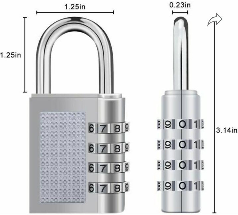 kenji Digit - Re-settable Code Number Combination Lock Lock(Silver)