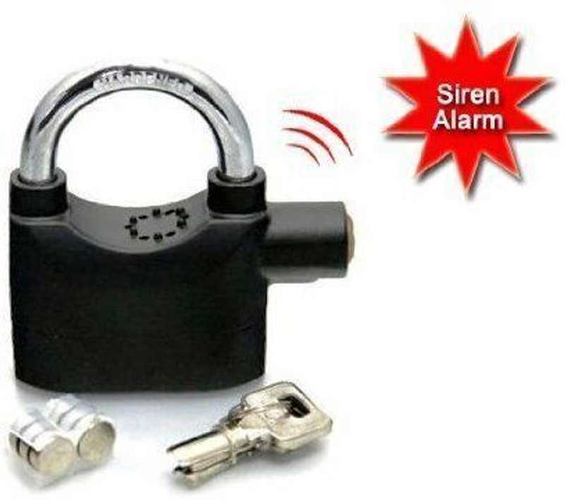 Green Tales High Quality Alarm Lock Padlock Anti-Theft Security System Door Safety Lock(Black)