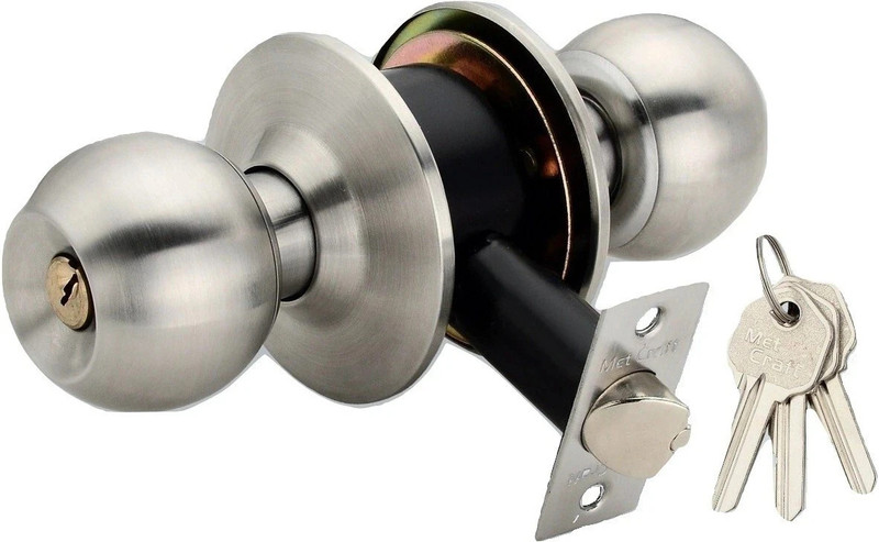 Met Craft Stainless Steel Cylindrical Door Lock Silver With 3 Simple Keys Lock(Silver)