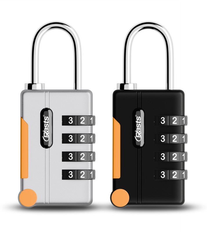 KKD Resettable Combination 4 Digit Number Travel Luggage Password Lock For Home Office Padlock(Silver)