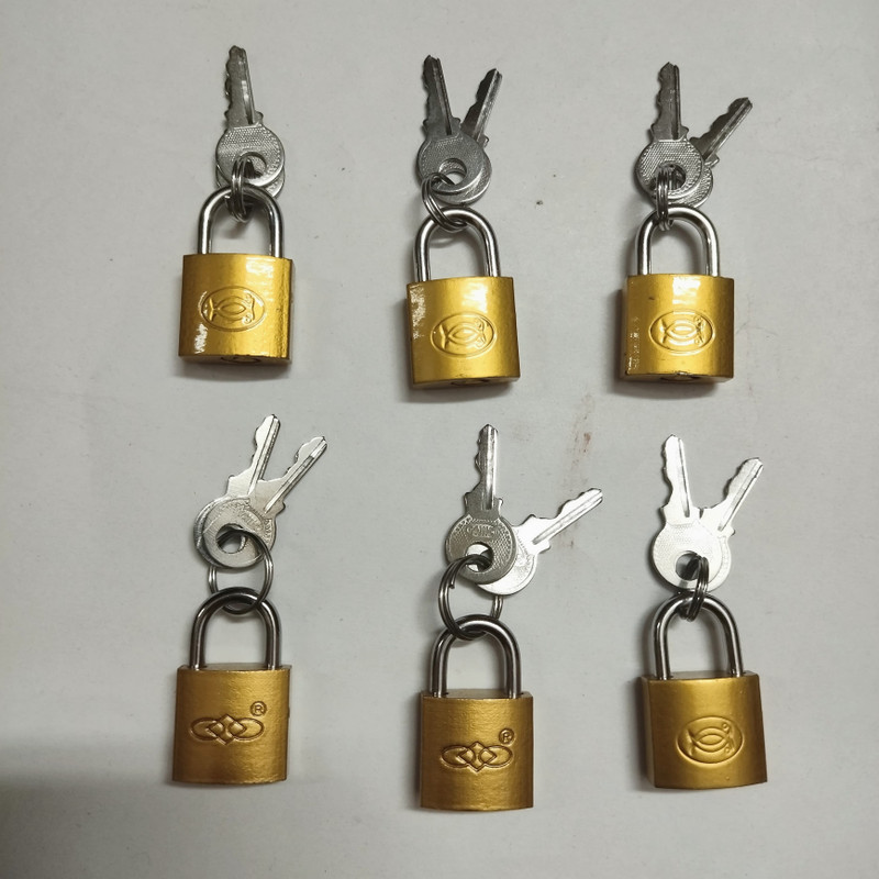jalaram mini lock for bag / traveling / school bag / pocket / safety lock with 2 keys Lock(Gold)