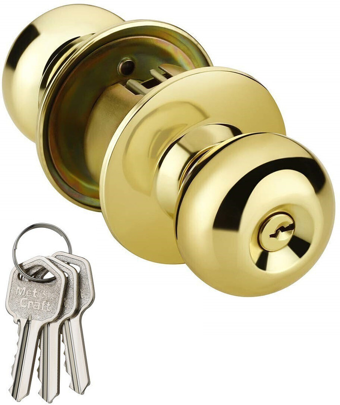 Met Craft Stainless Steel Cylindrical Door Lock Silver With 3 Simple Keys Lock(Silver)
