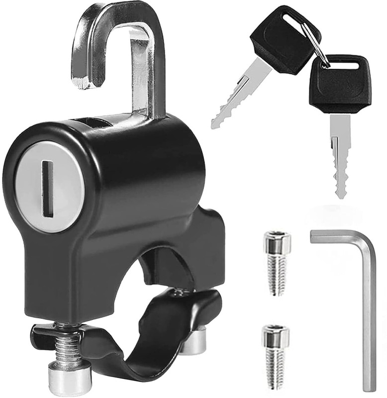 SRNENTERPRISE Motorcycle Helmet Lock，Motorbike Accessories. Child Safety Latch Lock(Silver)