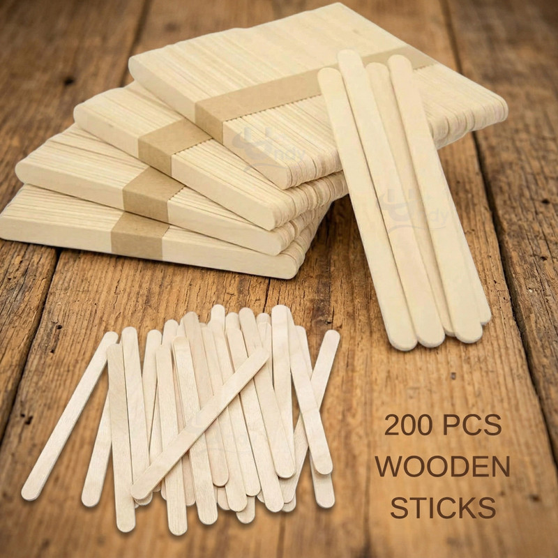 UNDY Premium Wooden Craft Sticks for DIY, Popsicle, Kulfi, Chocolate & Art Projects Lollipop Stick(Multicolor)