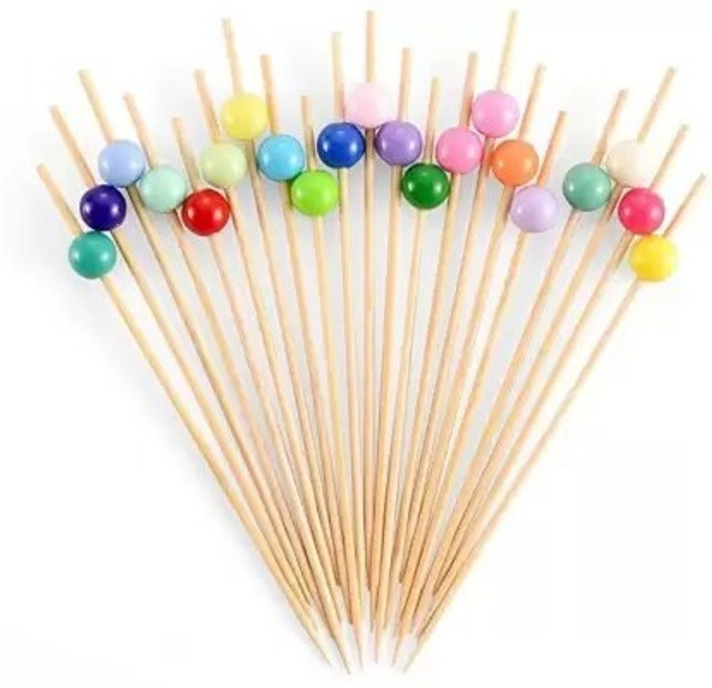 DNY Food Drinks, Holiday Wooden Sticks for Party - Pearls Lollipop Stick(Multicolor)