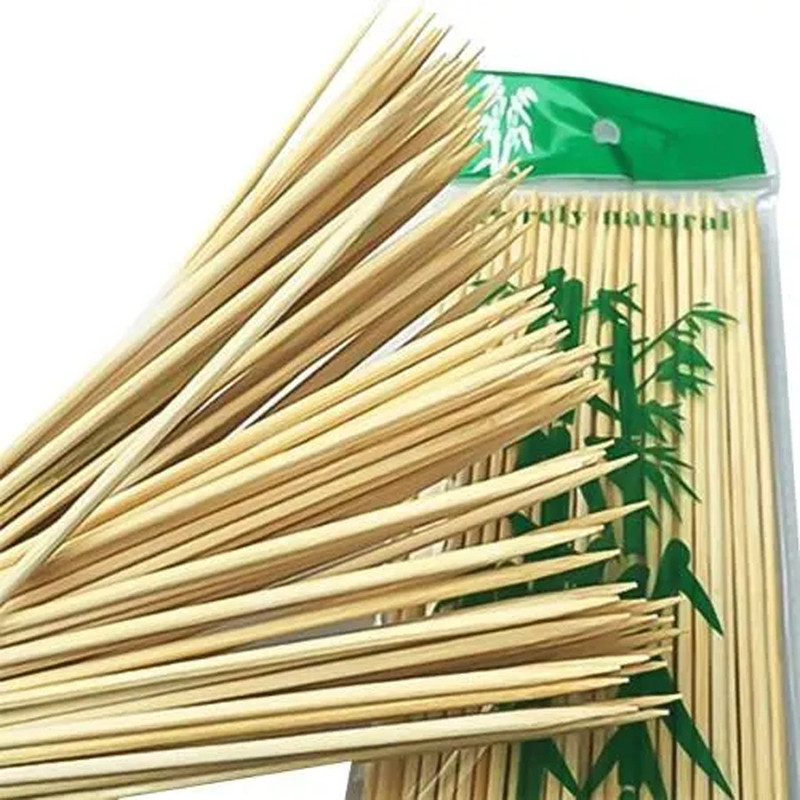 Aarohi (Size 8 Inch) Bamboo Stick Wooden BBQ Roast Kabab Grill Chicken Tikka. Lollipop Stick(Beige)
