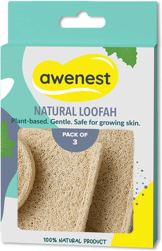 awenest Loofah(Pack of 3, Beige)