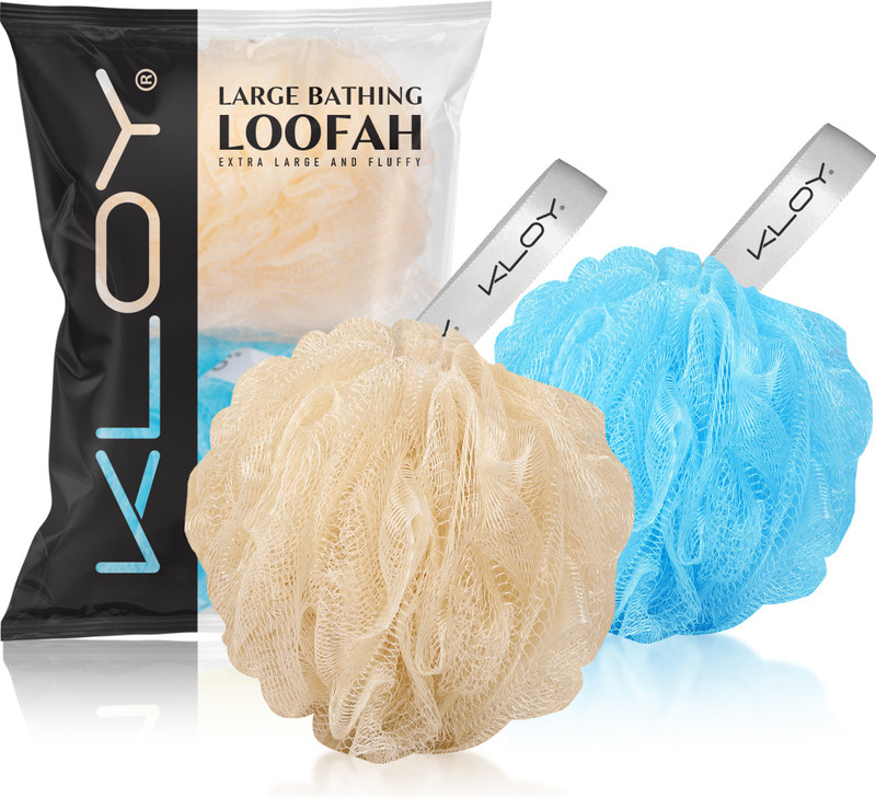 KLOY Loofah(Pack of 2, Peach, Blue)