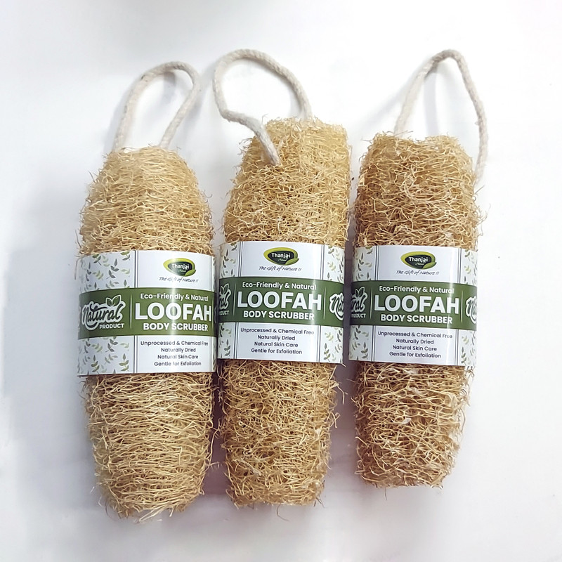 THANJAI NATURAL Loofah(Pack of 3, Gold)