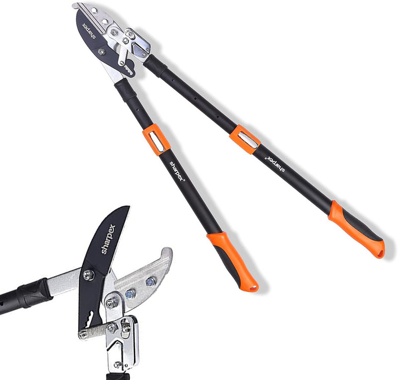 Sharpex AL-OR-002 Professional Rachet Lopper with Compound Action, Sturdy Extra Leverage Handles, Garden Pruning Tree Hedge Branch Cutter Garden Lopper - Pruning Tool Ratchet Lopper(Manual)