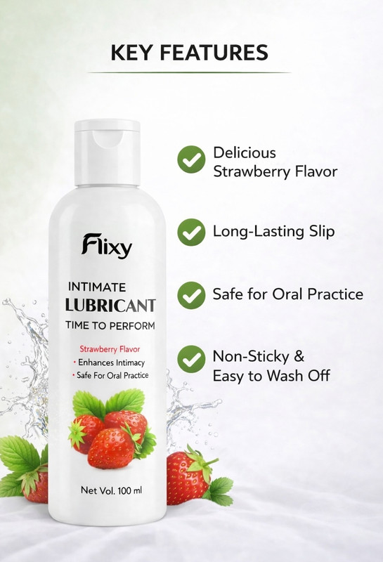 FLIXY Strawberry Lubricant – Enhance Every Moment Lubricant(100 ml)