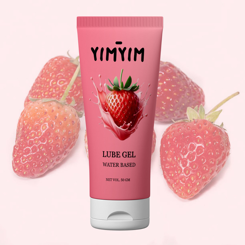 Yim Yim Strawberry Lube Gel – Sweet Flavored Formula for Sensual Play Nights Lubricant(50 g)