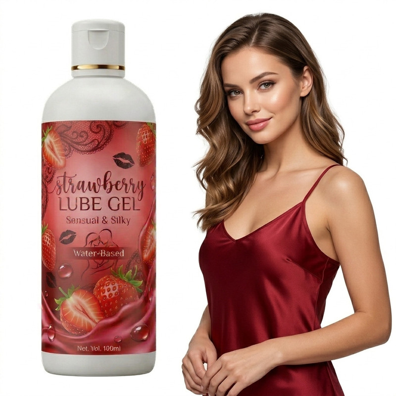 SKINDERELLA Sensual Strawberry Flavored Lube Gel for Couples - 100 ml Lubricant(100 ml)