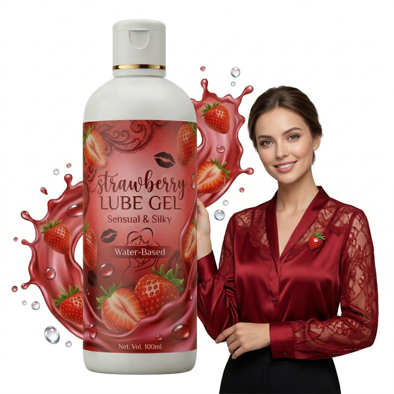 MDZ Premium Water Based Strawberry Lube Gel for Sensual Intimacy - 100ml Lubricant(100 ml)