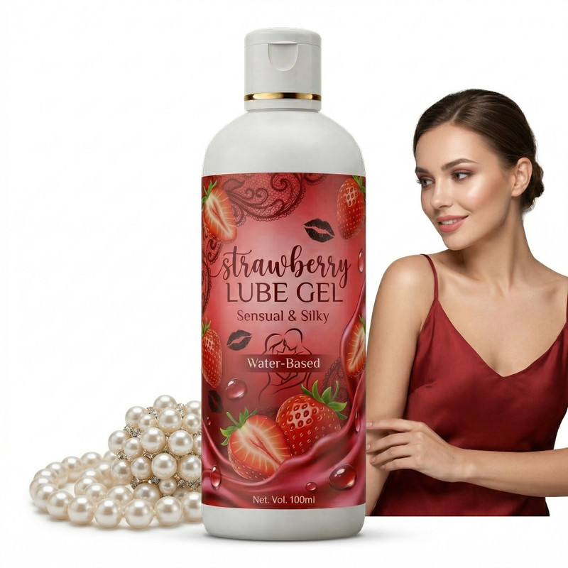 cjq Strawberry Scented Water Based Intimate Lubricant Gel - 100 ml Lubricant(100 ml)