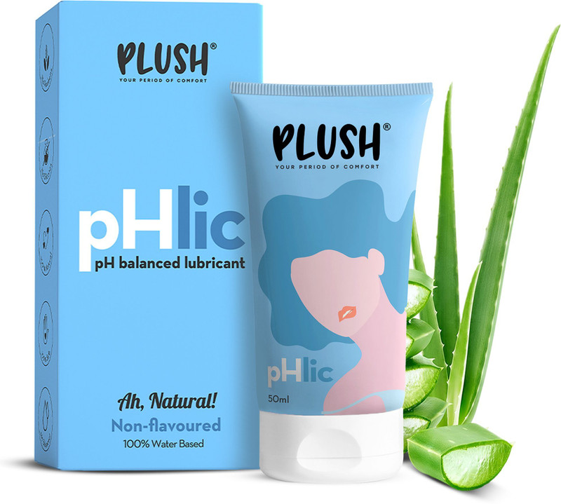 PLUSH pHlic Water Based pH Balanced|Non Flavored, NO Colored, Aloe Based Lubricant(50 g)
