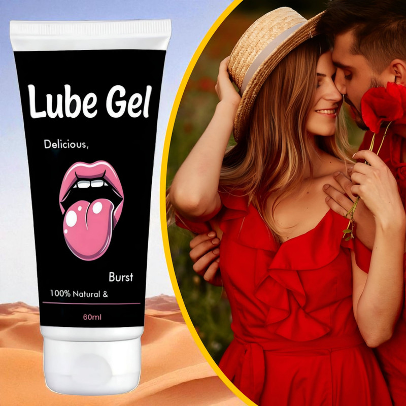 shawdi Lube Gel Burst Delight - 60ml (Edible & 100% Natural) Lubricant(60 ml)