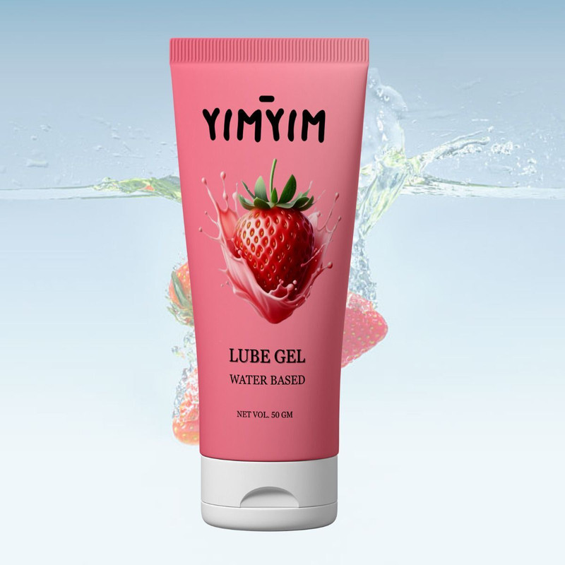 Yim Yim Water-Based Strawberry Lube Gel for Extra Smooth, Gentle, Skin-Friendly Use Lubricant(50 g)