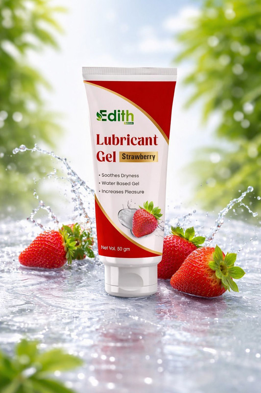 Edith Naturals Strawberry Water Based Gel for Dryness Relief & Smooth Comfortable Experience Lubricant(50 g)