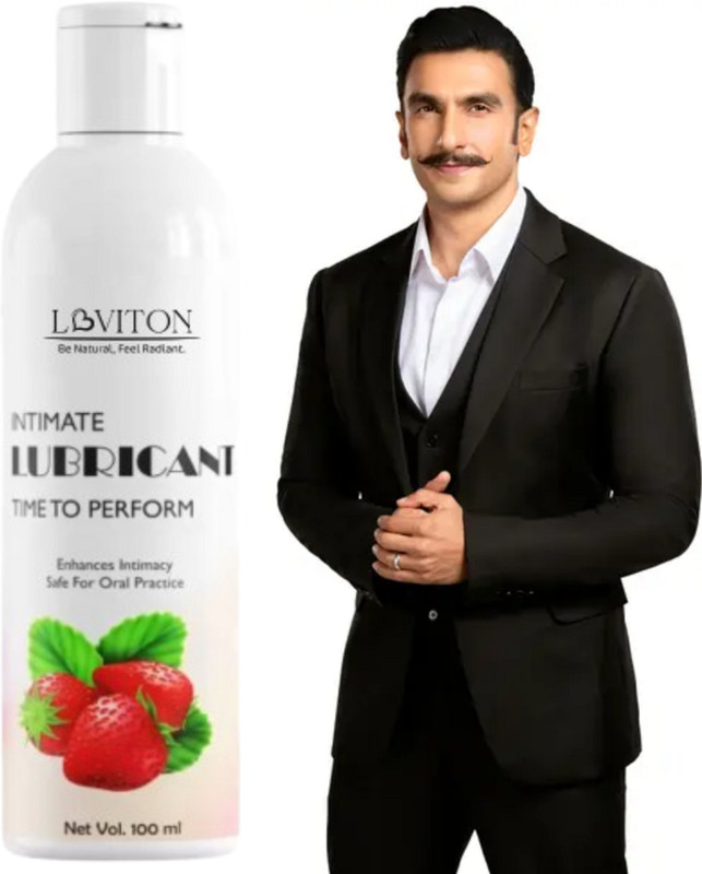 loviton Strawberry Intimate Lube & Massage Gel - Water Based Formula Long lasting Lubricant(100 ml)