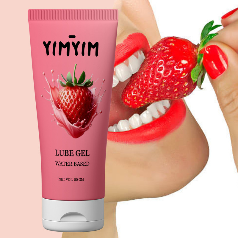 Yim Yim Strawberry Kiss Lube Gel - Water-Based, Hypoallergenic, Intimate Pleasure Lubricant(50 g)