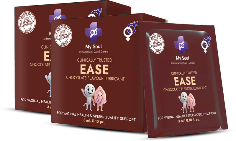 My Soul Chocolux Edible Chocolate Lube | 10 Sachets (3ml Each) Intimate Gel Lubricant(30 ml)