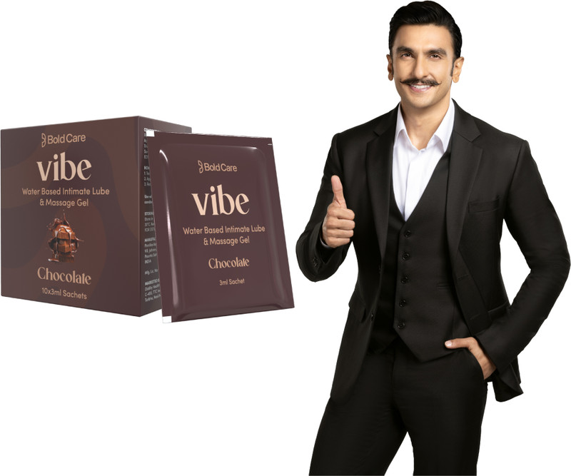 Bold Care Vibe Water-Based Lube Sachets | Chocolate Flavored | 10x3gms Lubricant(30 ml)
