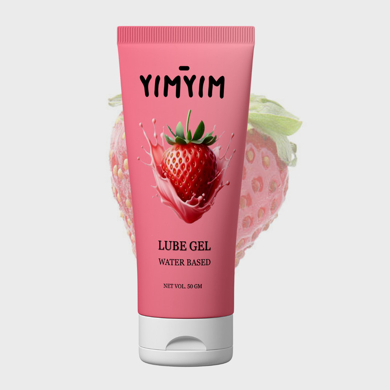 Yim Yim Water-Based Strawberry Lubricant Gel, Non-Sticky, Smooth Glide, Skin-Friendly Lubricant(50 g)