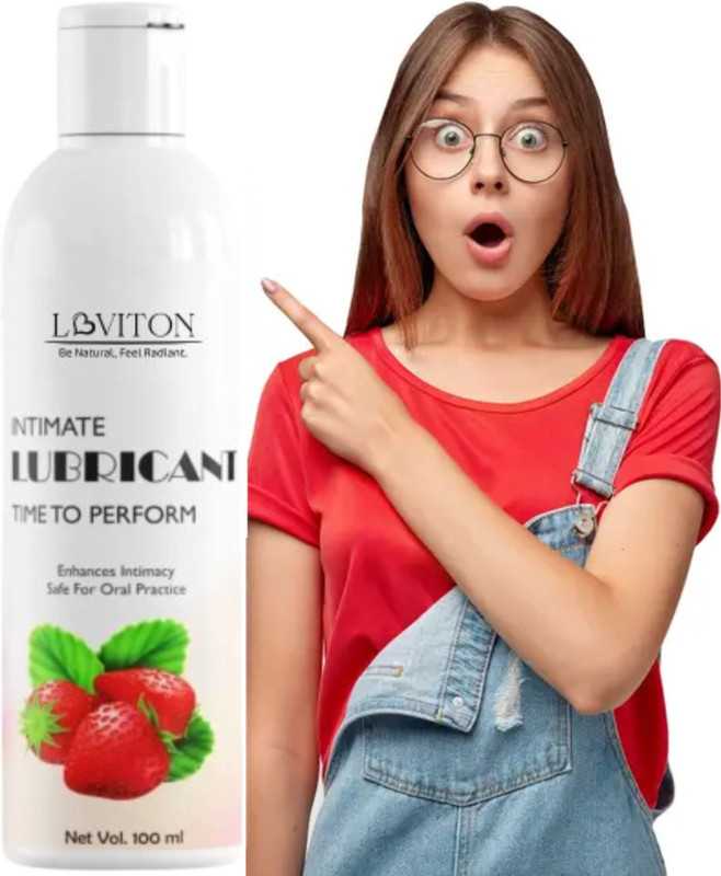 loviton Lube Strawberry Flavored Lubricant for Men & Women Water Based Non Sticky Lubricant(100 ml)