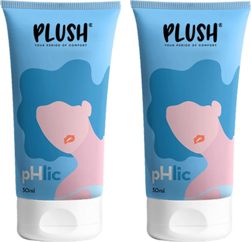 PLUSH pHlic Water Based pH Balanced Lubricant |Non Flavored, Aloe Based- Pack of 2 Lubricant(100 g)