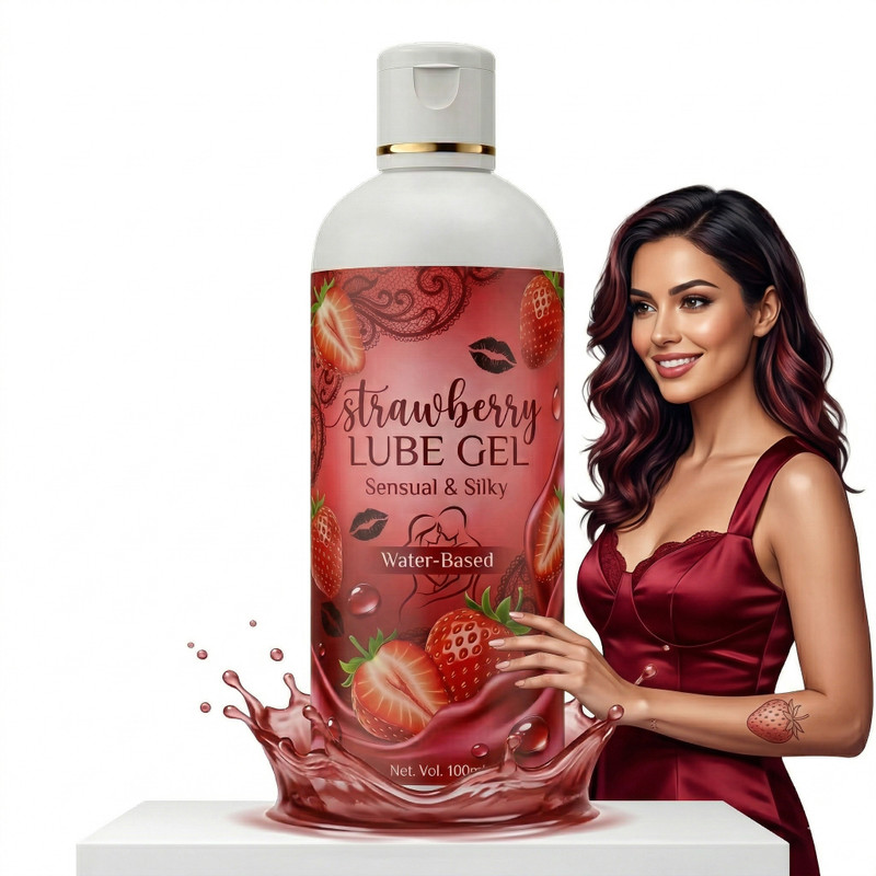 skyintra Sensual & Silky Water Based Strawberry Lube Gel - 100ml Lubricant(100 ml)