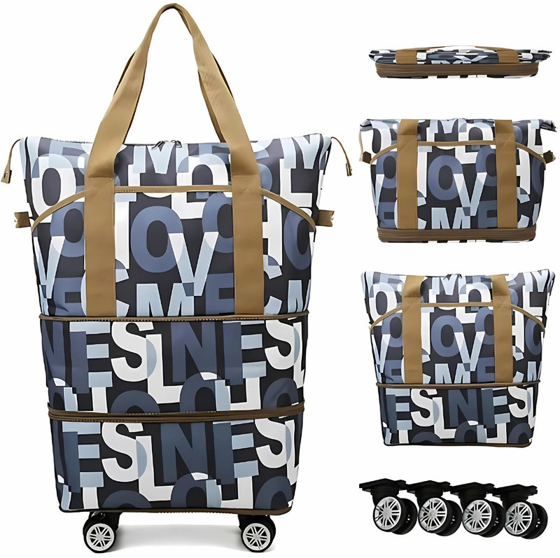 JOZHI Duffel Strolley Bag Combo(Blue)