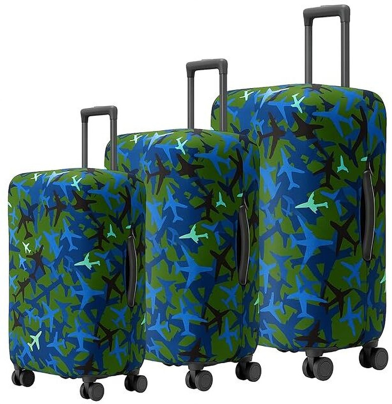 lisahub Scratch & Dust Proof Trolley Cover for Suitcase(Fits Fiber-Plastic Trolley Bag)20+24+28 Luggage Cover(green cover 20+24+28, Green)