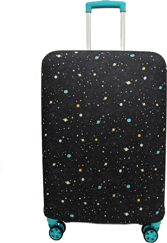 TRENDGROWW Printed Travel Suitcase Trolley Bag Protector - Scratch & Dust Proof Stretchable & Scratchproof , Reusable And Washable, Durable Fabric Luggage Cover((Size-S)-20 Inch (fit-18-22 Inch) for bag size (55CM*35CM*22CM)-Space Universe, Black, Multicolor)