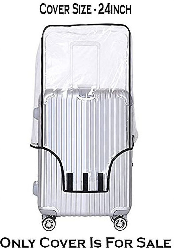 Qurox Transparent Trolley Bag Cover Waterproof & Dust Proof PVC Suitcase & Trolley Bag Cover with Zipper Luggage Cover(24inch, Transparent)