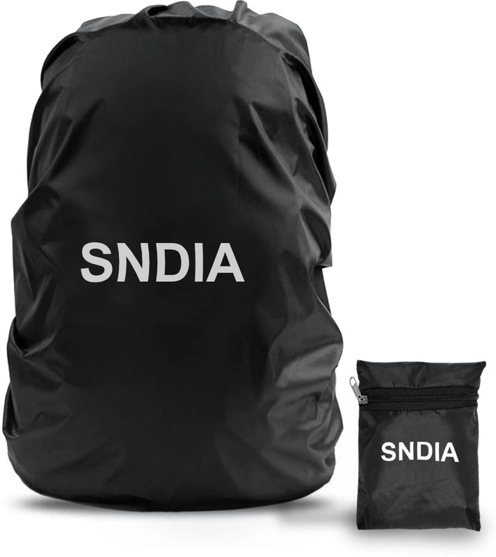 SNDIA Waterproof Dustproof Adjustable Elastic Rain Cover With Pouch for School College Office Backpack ,Trekking Bags Luggage Cover(30 -35 L, Black)