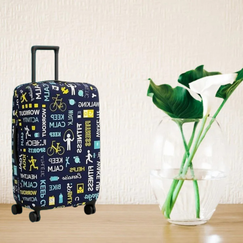 lisahub Scratch & Dust Proof Trolley Bag Cover – Stretchable, Washable & Travel-Ready Luggage Cover 028 Luggage Cover(028, Navy Blue)