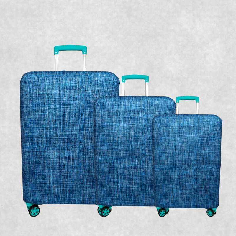 NT Creation Polyester Luggage Cover Travel Protector Stretchable Suitcase Cover 27-NT-Demin Blue-M Luggage Cover(M, Blue)