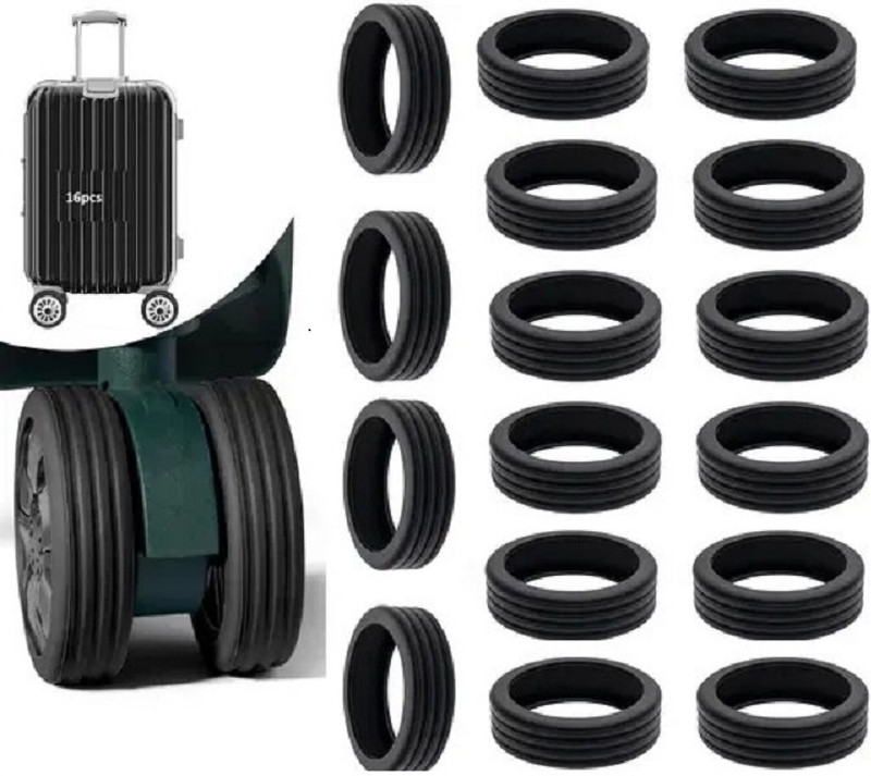 Vibgyor Products Luggage Wheel cover Luggage Wheel Cover 16PCS Trolley Wheel Cover Silicone Shock Absorption Luggage Cover(Medium, Multicolor)