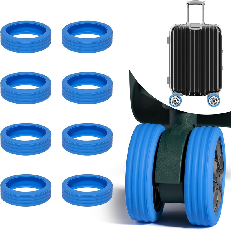 SMONI Luggage Wheel Cover Pack of 4 Silicone Suitcase Wheel CoversProtector Anti Scratch Luggage Cover(5L x 2W x 5H, Blue)