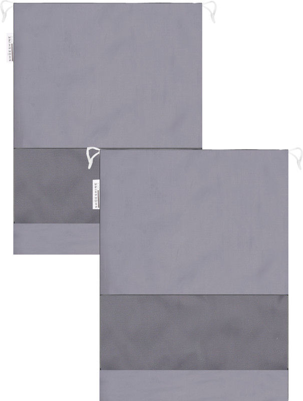 SHOESHINE Travel Shoe Bags Set of 2 Pcs Nylon Fabric Shoe Bag with Net for Men & Women, Grey Luggage Cover(Large, Grey)
