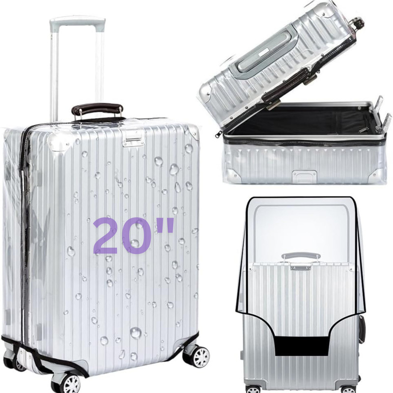 TOTAL HOME ClearShield Serie Transparent Waterproof Suitcase Cover for Trolley Bag, Travel, Cabin & Luggage Luggage Cover(20, Transparent)