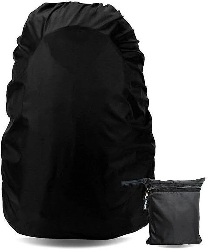 MIXCO Waterproof Dustproof Rain Cover Bag Rain Cover For Standard Backpack With Pouch Luggage Cover(35, Black)