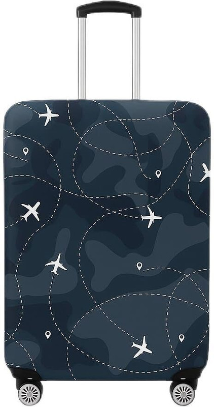 HENVE Luggage Bag Protective Cover Polyester Fabric Luggage Trolley Bag Cover Washable Dust Proof, Suitcase Cover Bag Luggage Cover(24 inch =65cm,Medium, Fits 24-26 inch bag, Dark Blue)