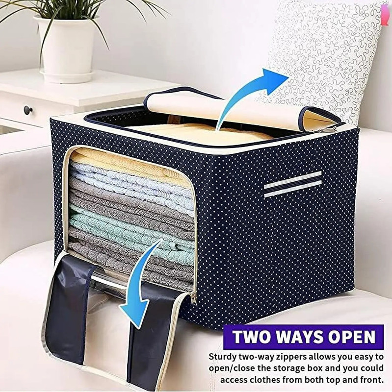 X - Glam Home Storage Organizer Series 66L Foldable Steel Frame Storage Organizer Bag Luggage Cover(66 Litres, Multicolor)