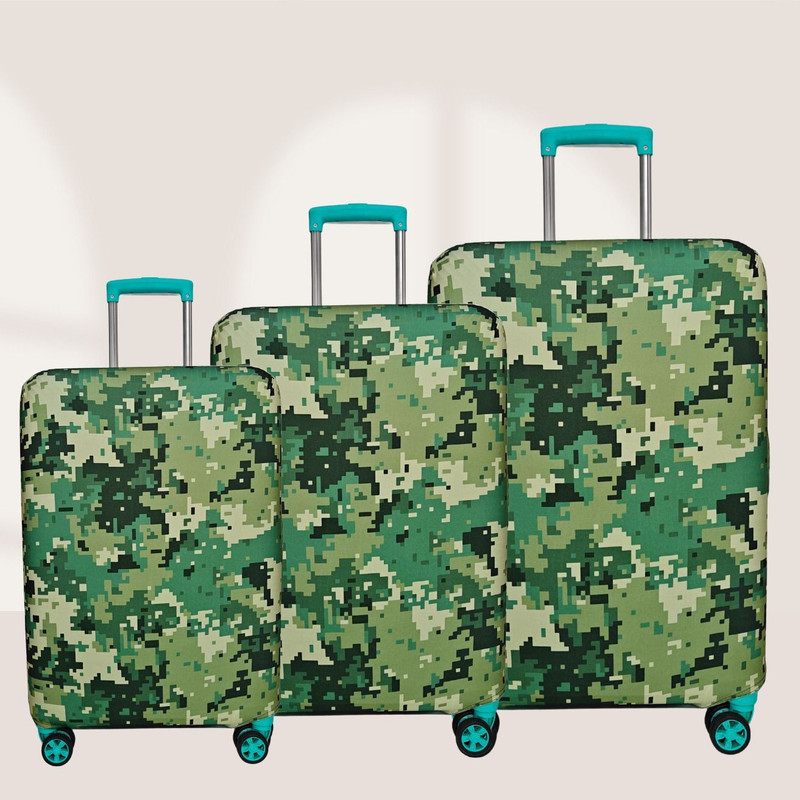 Dazzi 11-NT Army Squre Black-S,M Printed Polyester Suitcase Cover for Travel Protection Luggage Cover(S,M, Black)